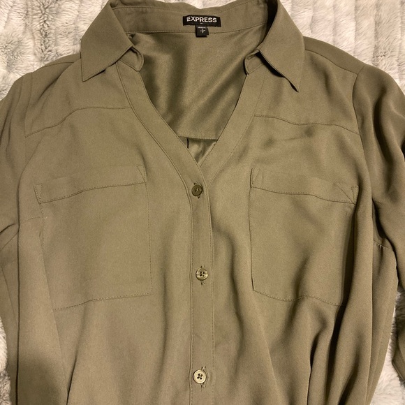 Express Button Down Tie Dress - Picture 5 of 7